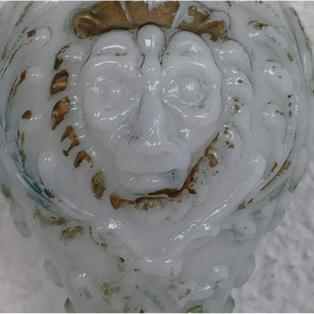 Antique Victorian Milk Glass Decanter Monkey Face Stopper Plug Replacement